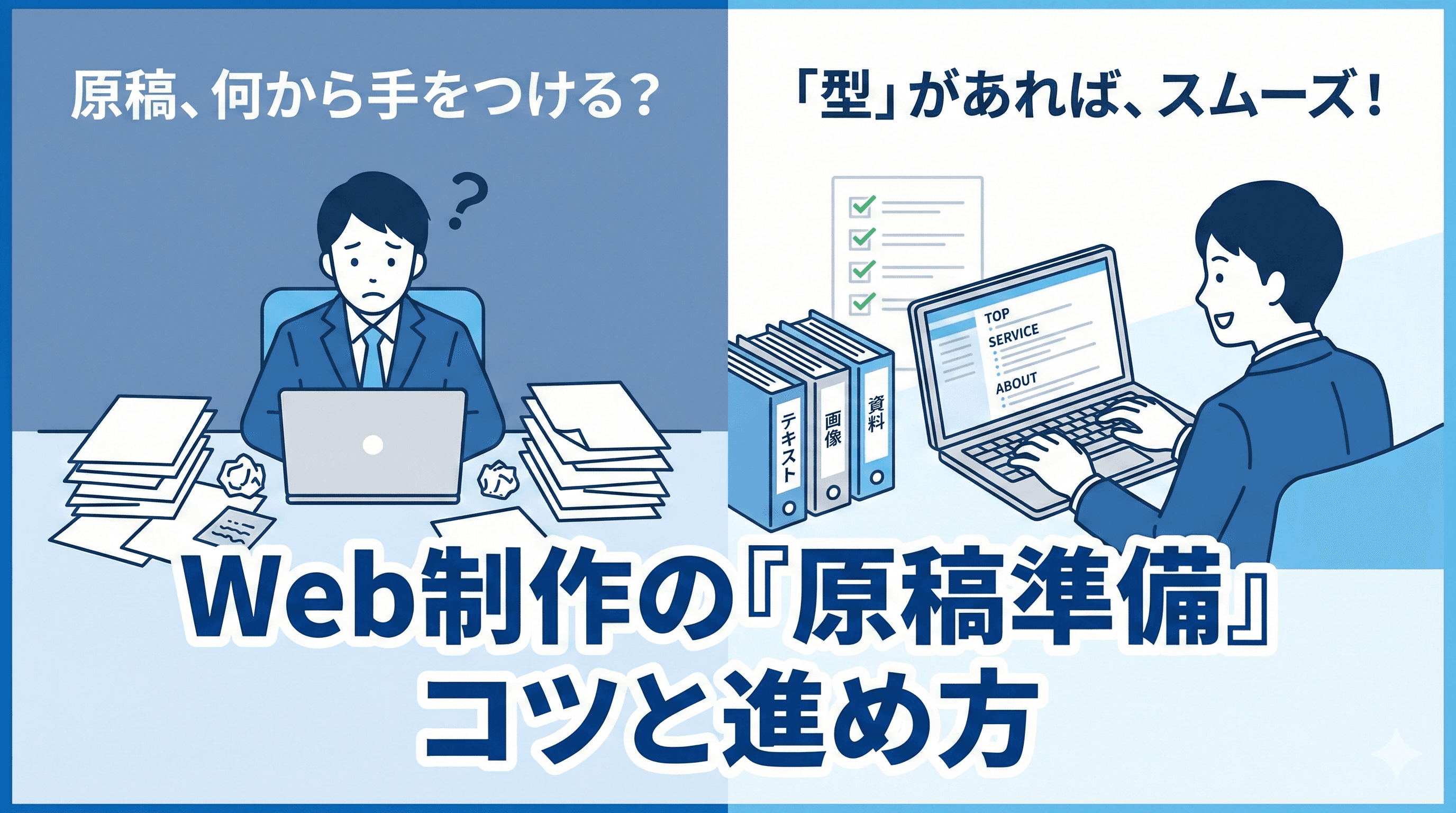 原稿が書けなくても大丈夫。チラシ1枚と箇条書きメモから始めるホームページづくり